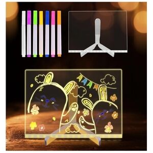 Illuminated Decor Drawing Board With Markers. Bring Your Art To Life